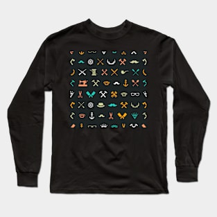 Modern Hipster Icons Long Sleeve T-Shirt